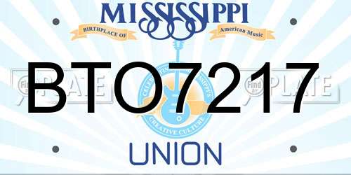 BTO7217 Mississippi License Plate