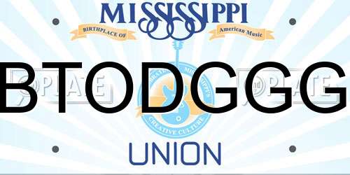 BTODGGG Mississippi License Plate
