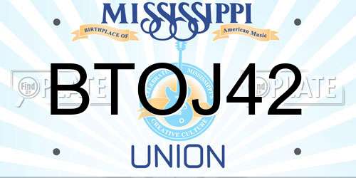 BTOJ42 Mississippi License Plate