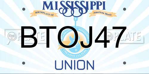 BTOJ47 Mississippi License Plate