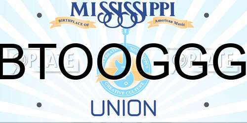 BTOOGGG Mississippi License Plate