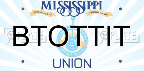 BTOTTIT Mississippi License Plate