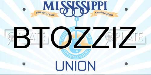 BTOZZIZ Mississippi License Plate