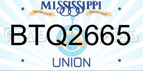 BTQ2665 Mississippi License Plate