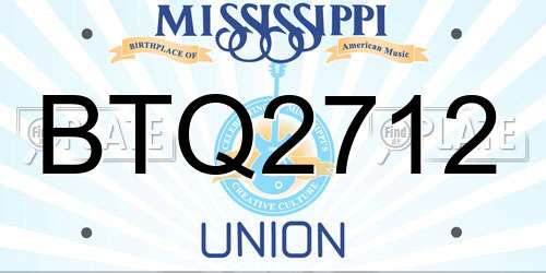 BTQ2712 Mississippi License Plate