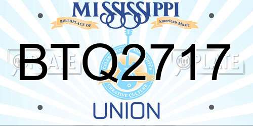 BTQ2717 Mississippi License Plate