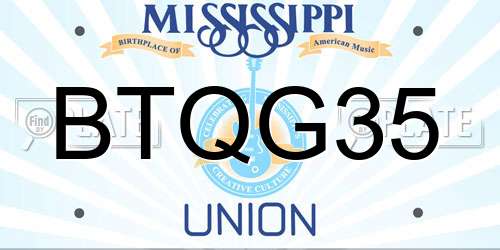 BTQG35 Mississippi License Plate