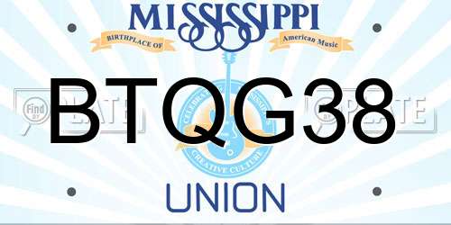 BTQG38 Mississippi License Plate