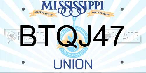 BTQJ47 Mississippi License Plate