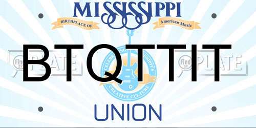 BTQTTIT Mississippi License Plate