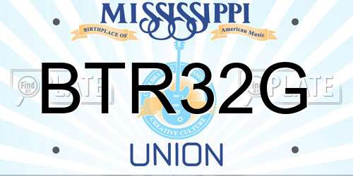 BTR32G Mississippi License Plate