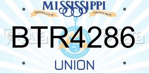 BTR4286 Mississippi License Plate
