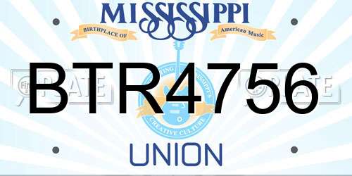 BTR4756 Mississippi License Plate