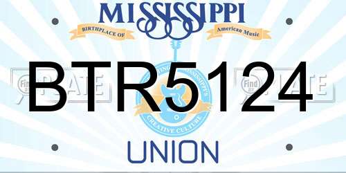 BTR5124 Mississippi License Plate