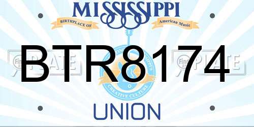 BTR8174 Mississippi License Plate