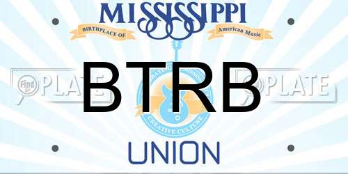 BTRB Mississippi License Plate