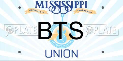 BTS Mississippi License Plate