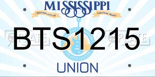 BTS1215 Mississippi License Plate