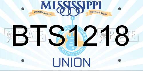 BTS1218 Mississippi License Plate