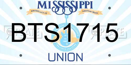 BTS1715 Mississippi License Plate
