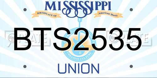 BTS2535 Mississippi License Plate