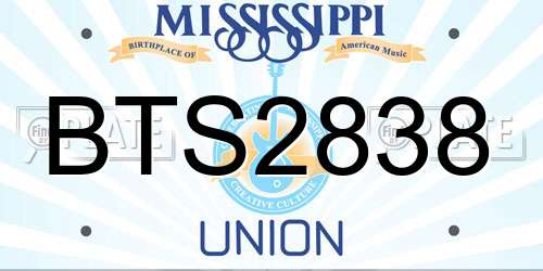 BTS2838 Mississippi License Plate