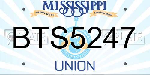 BTS5247 Mississippi License Plate
