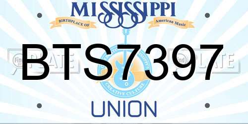 BTS7397 Mississippi License Plate