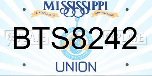 BTS8242 Mississippi License Plate