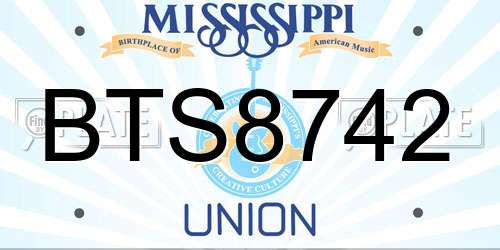 BTS8742 Mississippi License Plate