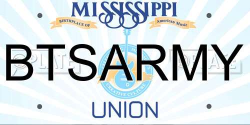 BTSARMY Mississippi License Plate