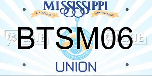 BTSM06 Mississippi License Plate