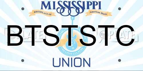 BTSTSTC Mississippi License Plate
