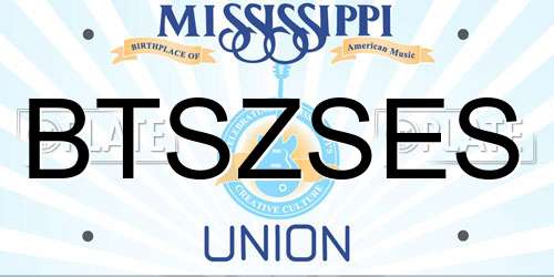 BTSZSES Mississippi License Plate