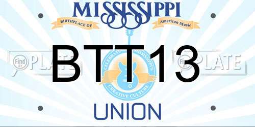 BTT13 Mississippi License Plate
