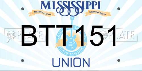 BTT151 Mississippi License Plate