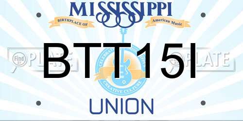 BTT15I Mississippi License Plate