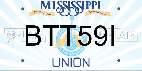 BTT59I Mississippi License Plate