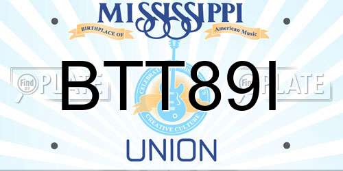 BTT89I Mississippi License Plate