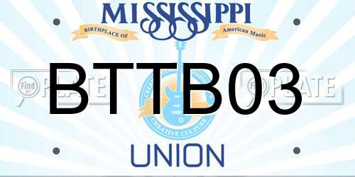 BTTB03 Mississippi License Plate