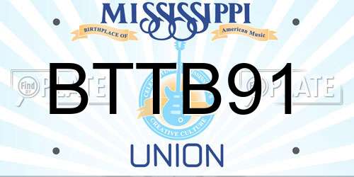 BTTB91 Mississippi License Plate