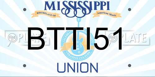 BTTI51 Mississippi License Plate