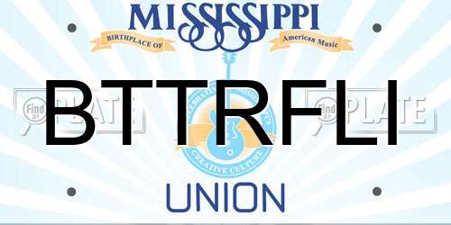 BTTRFLI Mississippi License Plate