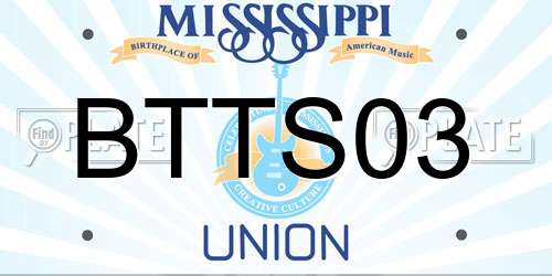 BTTS03 Mississippi License Plate