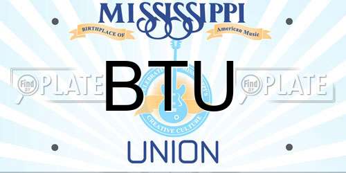 BTU Mississippi License Plate
