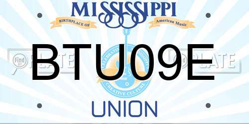 BTU09E Mississippi License Plate