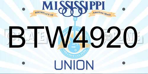 BTW4920 Mississippi License Plate