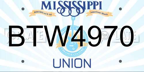 BTW4970 Mississippi License Plate