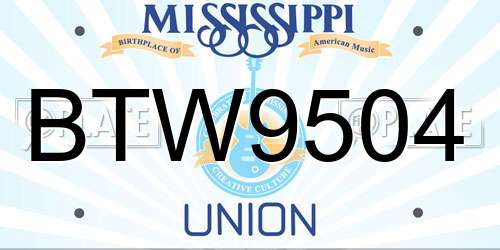 BTW9504 Mississippi License Plate