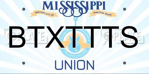 BTXTTTS Mississippi License Plate